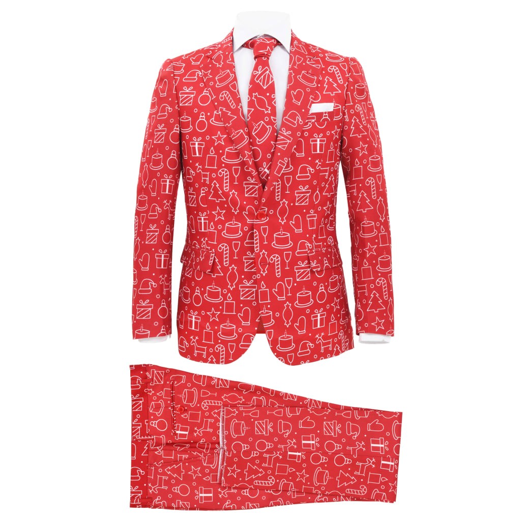 2 Piece Mens Christmas Suit with Tie Size 56 Gifts Red